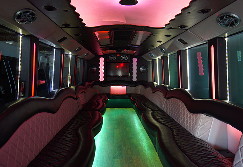 Privacy shades on party bus